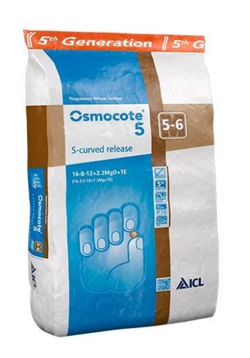 Osmocote 5 16-8-12+2.2MgO S-curved 5/6mnd 25kg (zak)