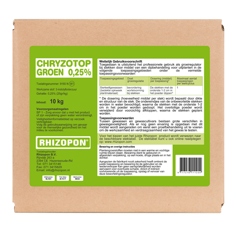 Chryzotop Groen 0,25% 10kg (doos)